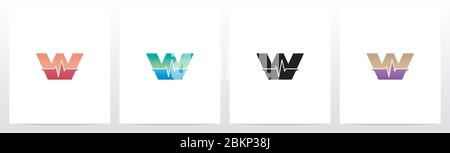 Pulse Line On Letter Logo Design W Stock Vector