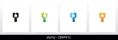 Power Plug On Letter Logo Design Y Stock Vector
