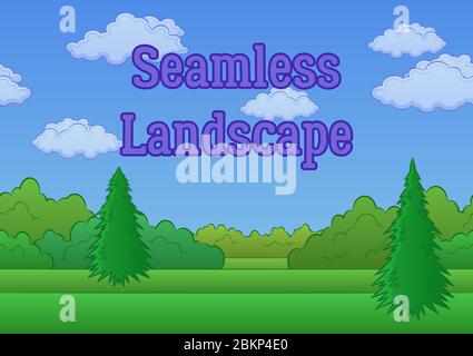Landscape, Summer Forest, Seamless Stock Vector