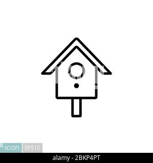 Nesting box or birds house vector icon Stock Vector