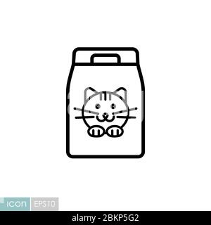 Cat food bag vector icon. Pet animal sign Stock Vector
