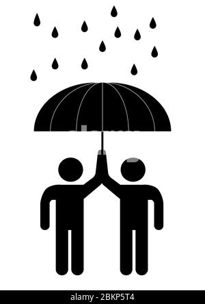 Businessman standing with umbrella in money rain vector illustration ...