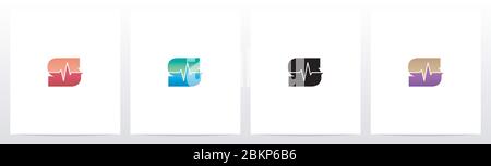 Pulse Line On Letter Logo Design S Stock Vector