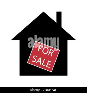 House for sale, minimalist vector illustration symbol Stock Vector