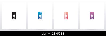 Rocket Launch On Letter Logo Design I Stock Vector