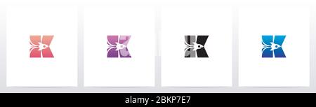Rocket Launch On Letter Logo Design K Stock Vector