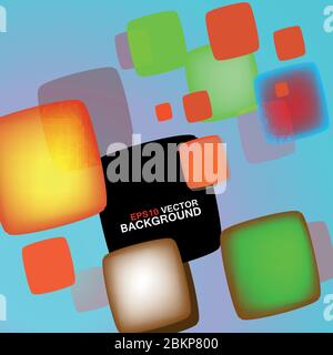 Vector bright squares with round corners white background Stock Vector
