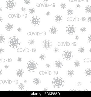 Virus epidemic seamless pattern. Backdrop with illustration of novel Coronavirus 2019-nCoV background.  Ornamental COVID-19 medical design. Abstract b Stock Vector