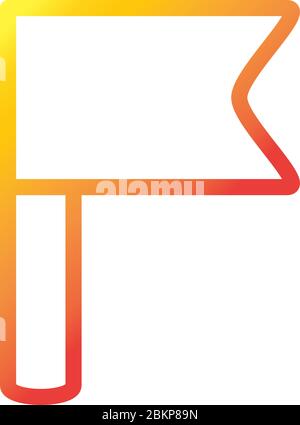 flag marker internet web technology interface vector illustration gradient style icon Stock Vector