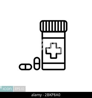 Pills box for pet vector icon. Pet animal sign Stock Vector