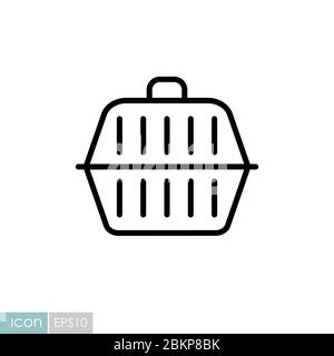 Pet carrier vector icon. Pet animal sign Stock Vector