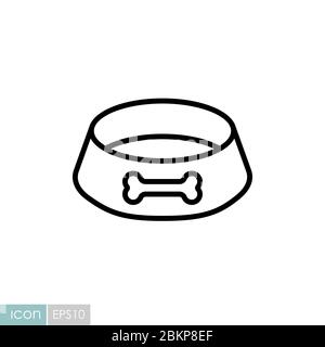 Pet dog bowl vector icon. Pet animal sign Stock Vector