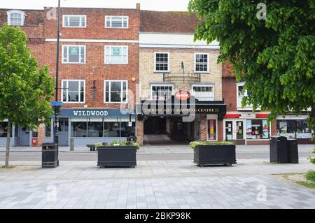 An empty Cross Keys Shopping Centre, Salisbury, UK  during the coronavirus pandemic. Pictured May 2020. Stock Photo