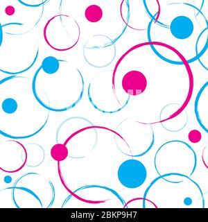 Seamless pattern with abstract circles in vector EPS8 format, includes pattern swatch. Stock Vector