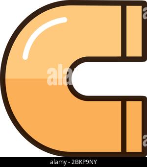 magnet follow media internet web technology interface vector illustration line and fill style icon Stock Vector