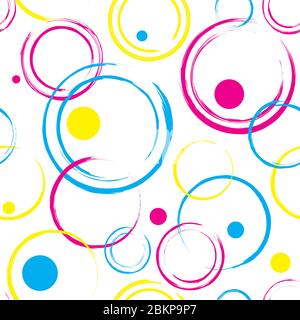 Seamless pattern with abstract circles in vector EPS8 format, includes pattern swatch. Stock Vector