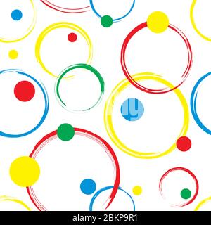 Seamless pattern with abstract circles in vector EPS8 format, includes pattern swatch. Stock Vector