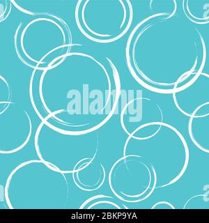 Seamless pattern. Abstract white circles on blue background. Seamless texture in vector EPS8 format, includes pattern swatch. Stock Vector