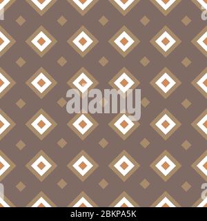 Geometric seamless pattern with rhombuses. Colored rhombuses on brown background. Vector illustration in EPS8 format, pattern swatch included. Stock Vector