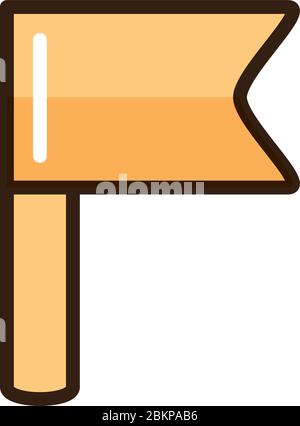 flag marker internet web technology interface vector illustration line and fill style icon Stock Vector