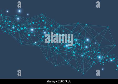 Modern futuristic background of the scientific hexagonal pattern. Virtual abstract background with particle, molecule structure for medical Stock Vector