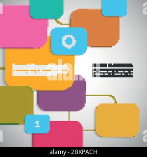 Vector bright squares with round corners white background Stock Vector