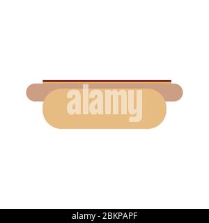 Hotdog with ketchup and mustard vector icon, minimalist vector illustration symbol Stock Vector