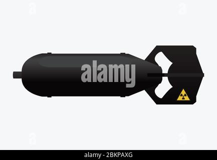 Retro nuclear air bomb icon, weapon, military and missile sign, vector illustration Stock Vector