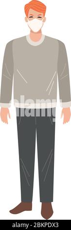 face man using pollution mask vector Stock Vector Image & Art - Alamy