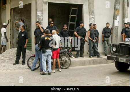 POLICE OPERATION IN RIO FAVELA Stock Photo