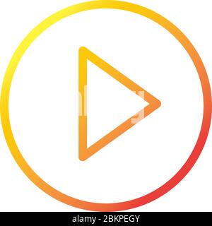 video player button internet web technology interface vector illustration gradient style icon Stock Vector