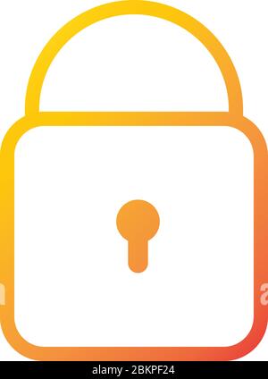 security data padlock internet web technology interface vector illustration gradient style icon Stock Vector