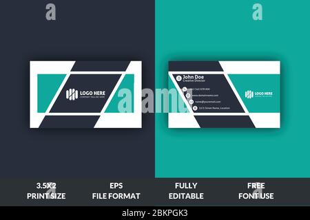 Creative and Corporate business card, red and black color business card template, ready to print modern business card vector template Stock Vector