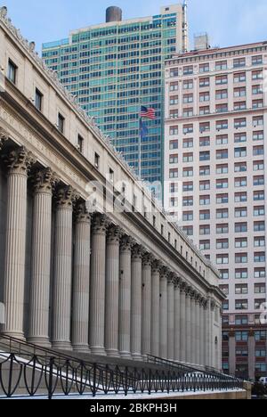 Beaux-Arts Corinthian Colonnade General Post Office Building James A. Farley Building, 421 8th Ave, New York, NY, United States by McKim Mead & White Stock Photo
