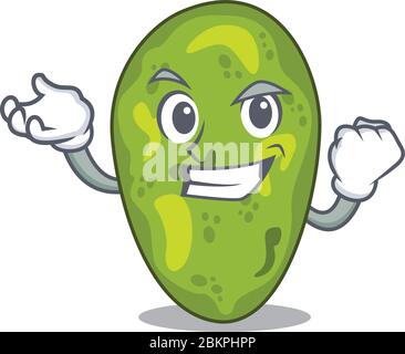A dazzling cyanobacteria mascot design concept with happy face Stock Vector