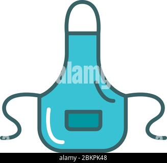 kitchen aprom fill style icon Stock Vector
