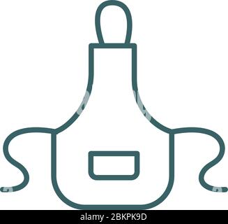 kitchen aprom line style icon Stock Vector