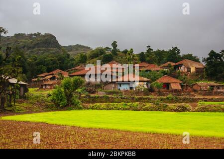 Rural Farming Community in India Stock Photo