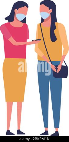 women using face masks in supermarket Stock Vector Image & Art - Alamy