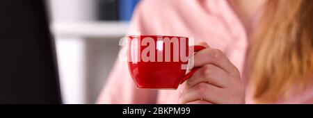 Woman drinking tea Stock Photo