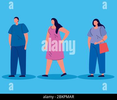 group of people avatar character Stock Vector