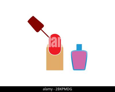 Finger nail polish icon. Vector illustration, flat design. Stock Vector