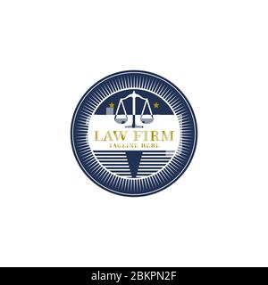 luxury law logo.modern design.vector illustration emblem concept.EPS 10 Stock Vector