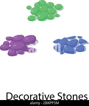 Aquarium decorative stones icon. Isometric of aquarium decorative stones vector icon for web design isolated on white background Stock Vector