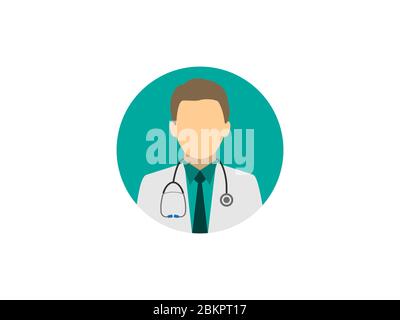 Doctor, health, medical icon. Vector illustration, flat design. Stock Vector