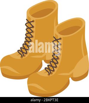 Hiking boots icon, isometric style Stock Vector