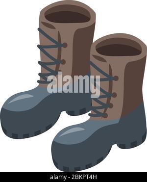 Hunting boots icon, isometric style Stock Vector