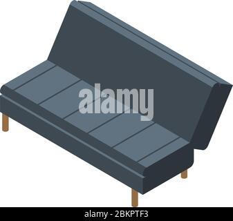 Folding room sofa icon, isometric style Stock Vector