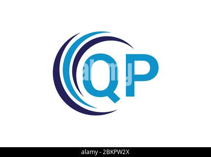 Initial Monogram Letter Q P Logo Design Vector Template. QP Letter Logo Design Stock Vector