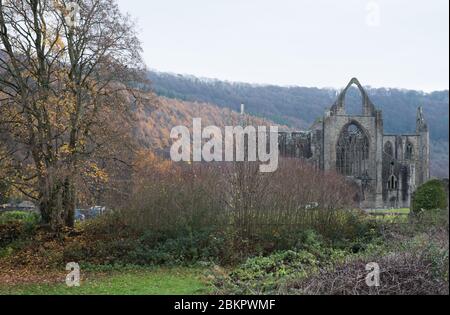 Tintern Abbey in the Wye Valley on the border between England and Wales Stock Photo